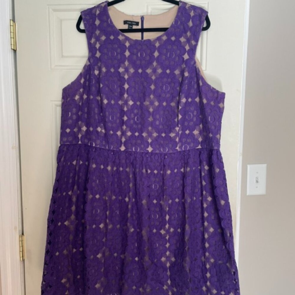 Ivy + Blu Purple Lace Cocktail Dress - 22W